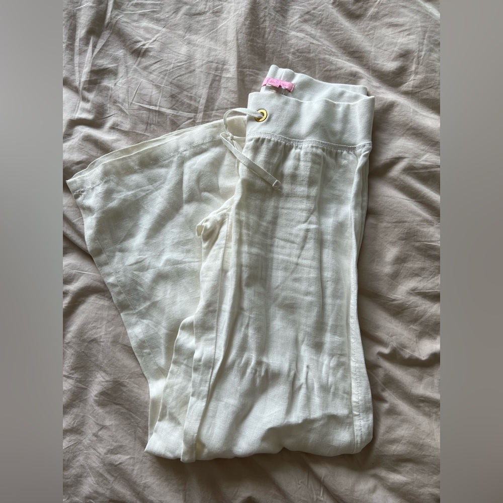 White Linen Beach Pants